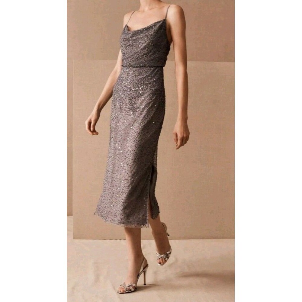 Anthropologie Forever That Girl Lavender Sequin Midi Dress